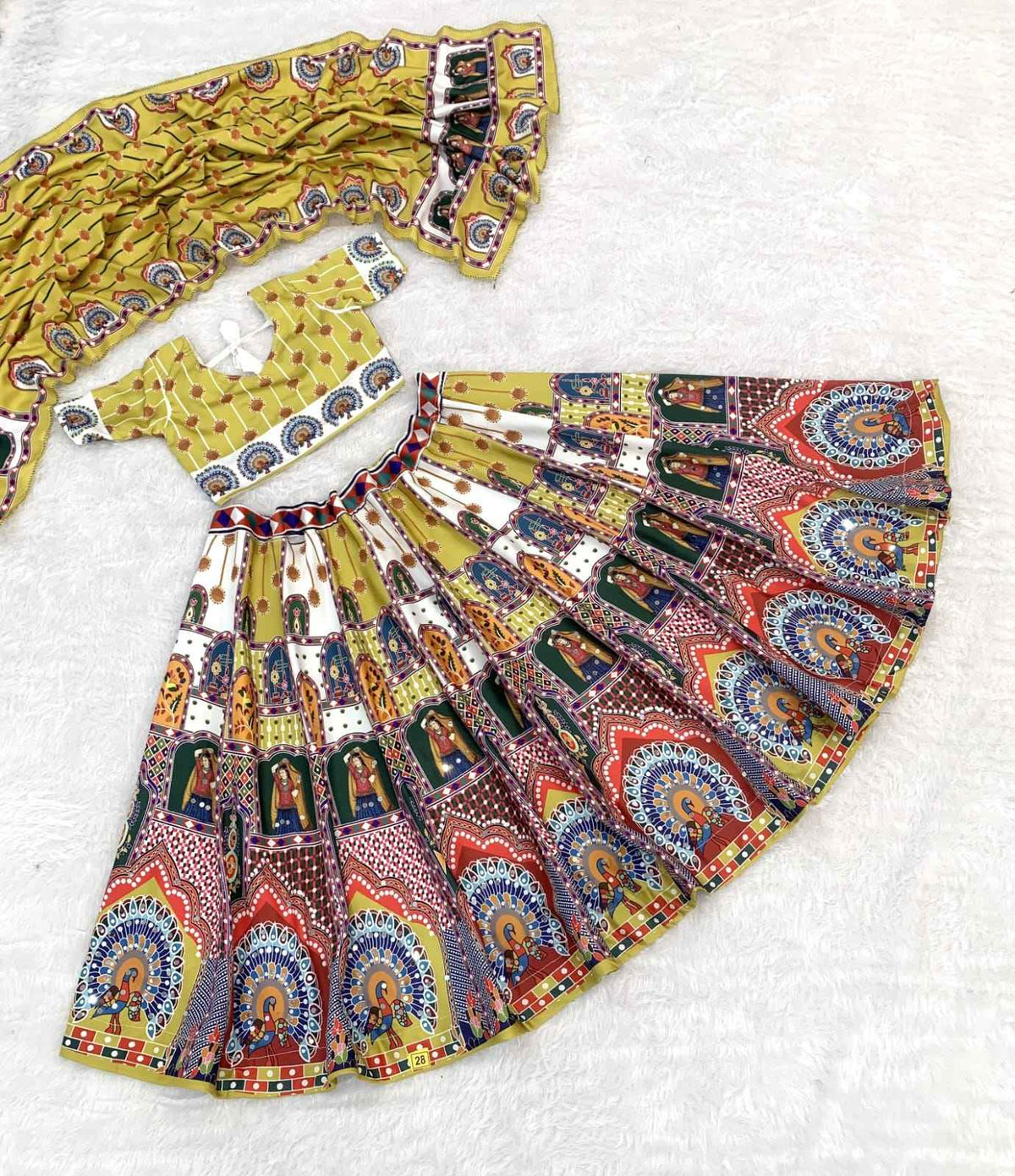 Yellow Pure Heavy Silk Digital Printed Kid&