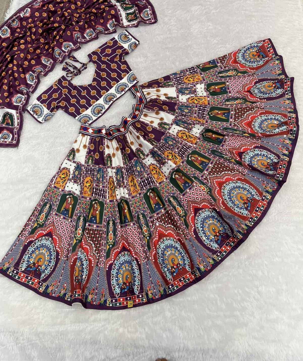 Wine Pure Heavy Silk Digital Printed Kid&