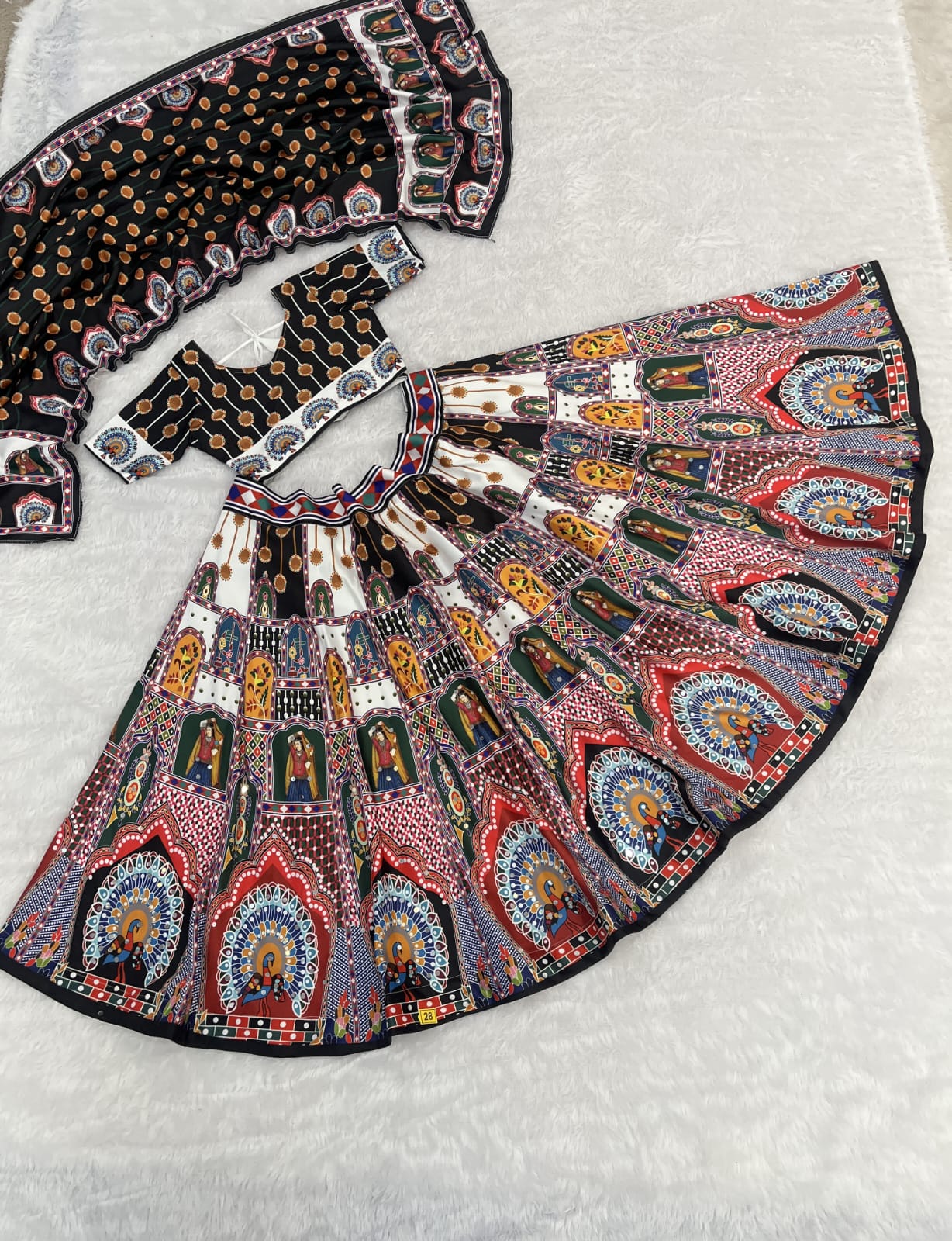 Black Pure Heavy Silk Digital Printed Kid&