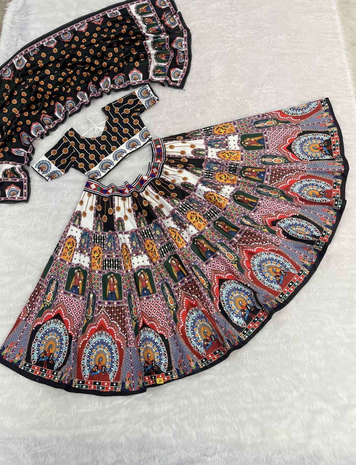 Black Pure Heavy Silk Digital Printed Kid&