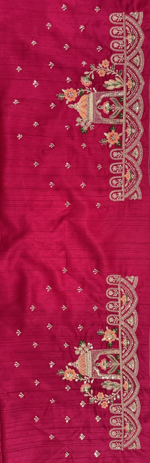 Pink Pure Premium Silk Heavy Beads & Motif Dori Embroidery Zari Sequins Hand Work Bridal Lehenga Choli