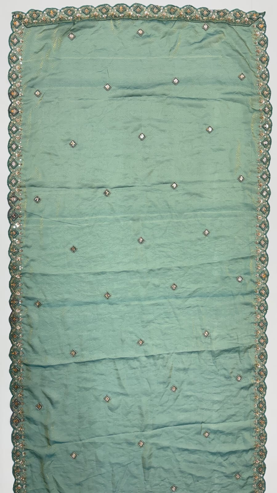 Teal Blue Pure Premium Silk Heavy Beads & Motif Dori Embroidery Zari Sequins Hand Work Bridal Lehenga Choli