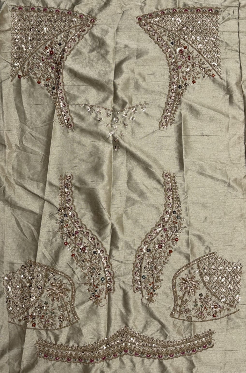 Gold Pure Soft Gadhwal Silk Heavy Embroidery Work Bridal Lehenga Choli