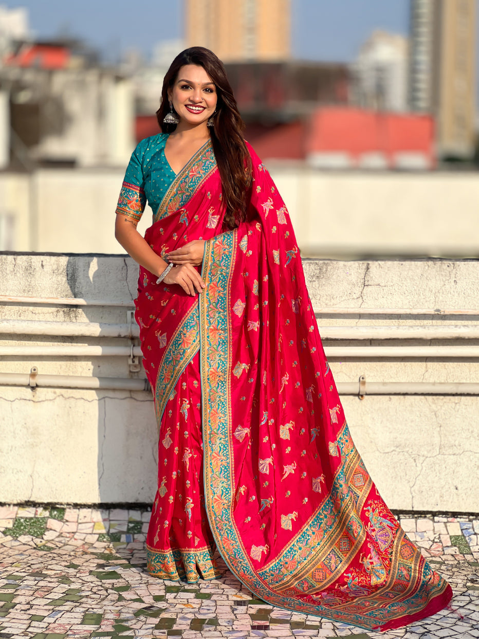 Pink Pure Viscose Silk Position Printed Traditional Saree Soft Silk Saree Anant Tex Exports Pvt.Ltd..