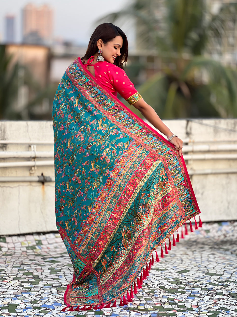 Rama Pure Viscose Silk Position Printed Traditional Saree Soft Silk Saree Anant Tex Exports Pvt.Ltd..