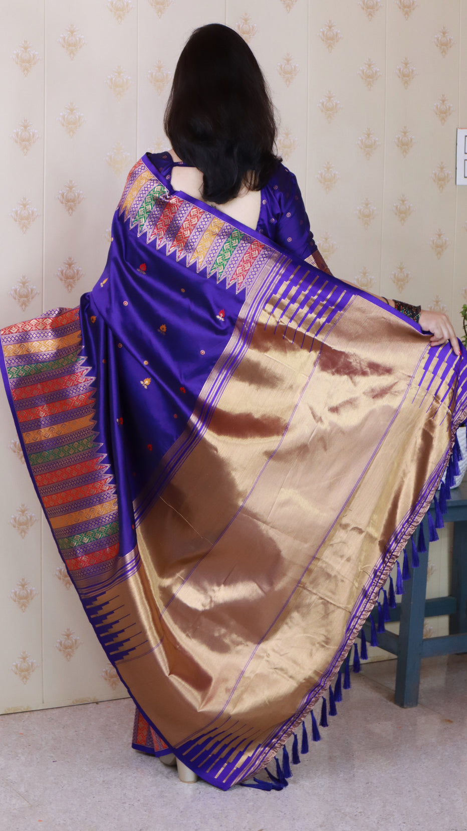 Violet Soft Silk Meenakari Zari Woven Saree Banarasi Saree Anant Tex Exports Pvt.Ltd..