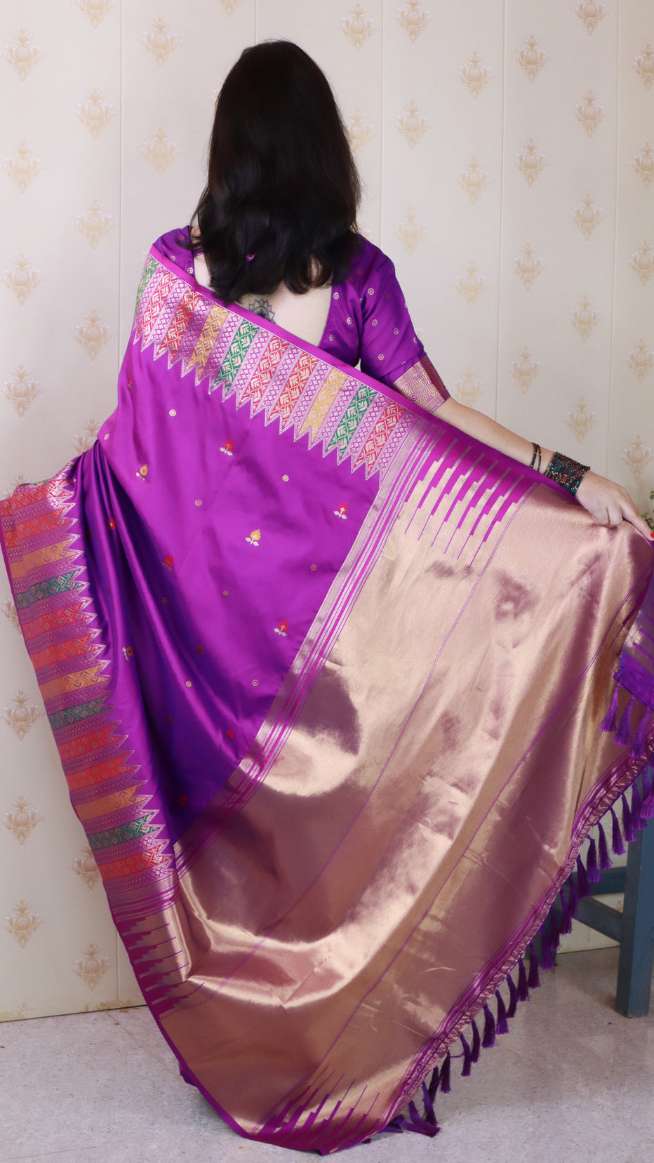 Purple Soft Silk Meenakari Zari Woven Saree Banarasi Saree Anant Tex Exports Pvt.Ltd..