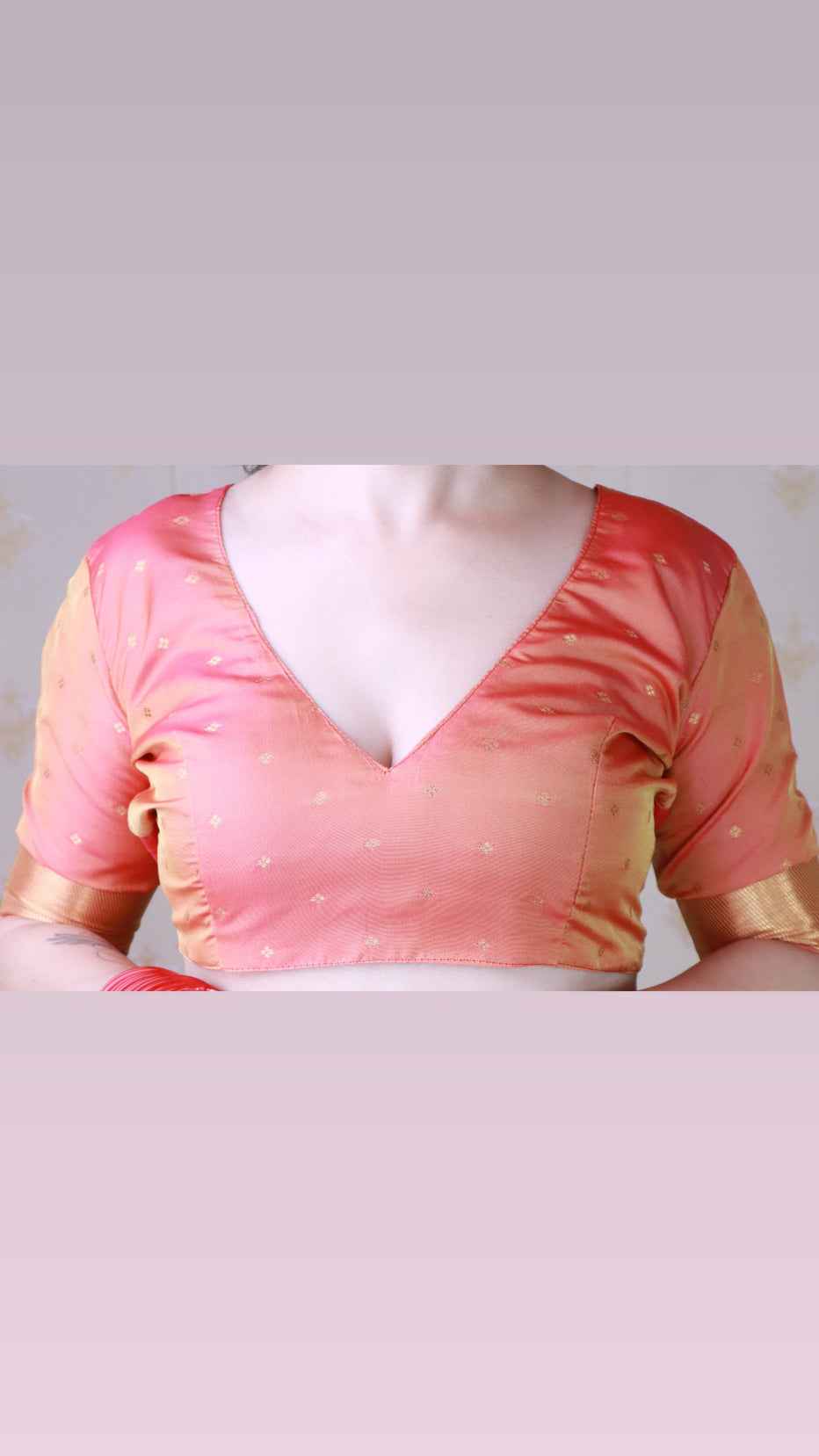 Peach Soft Silk with Kamdhenu Weaves Zari Woven Saree