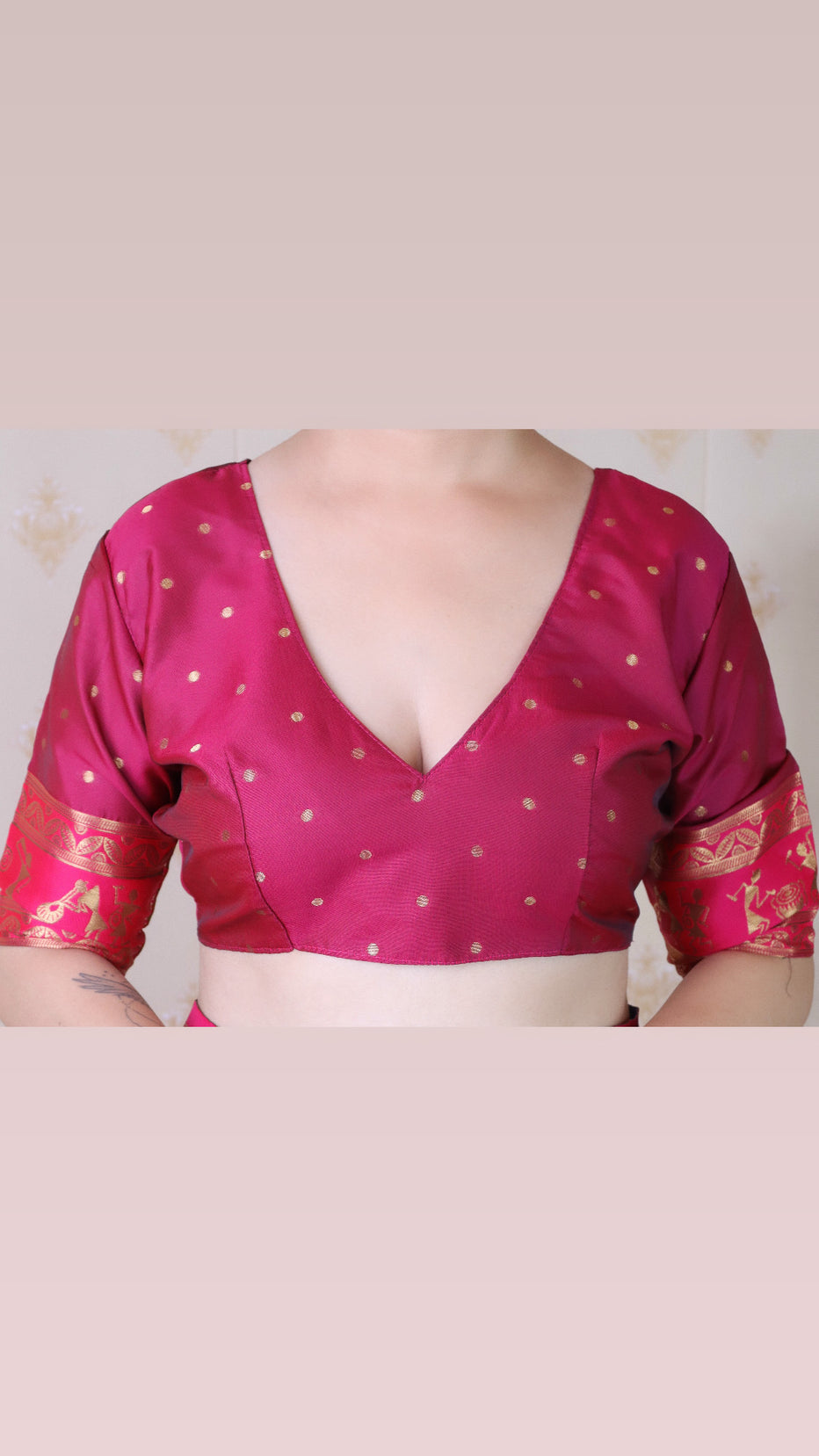 Violet Soft Silk Zari Woven Warli Art Soft Silk Saree Banarasi Saree Anant Tex Exports Pvt.Ltd..
