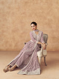 Lavender Embroidered Georgette Palazzo Suit