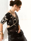 Premium Black Organza Tissue Saree for Weddings and Special Occasions