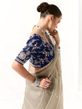 Elegant Grey Tissue Saree Featuring Butta Work and Fancy Designer Tassels