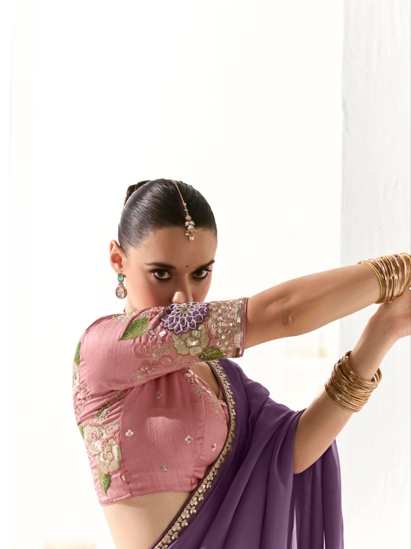 Premium Purple Organza Tissue Saree for Weddings and Special Occasions