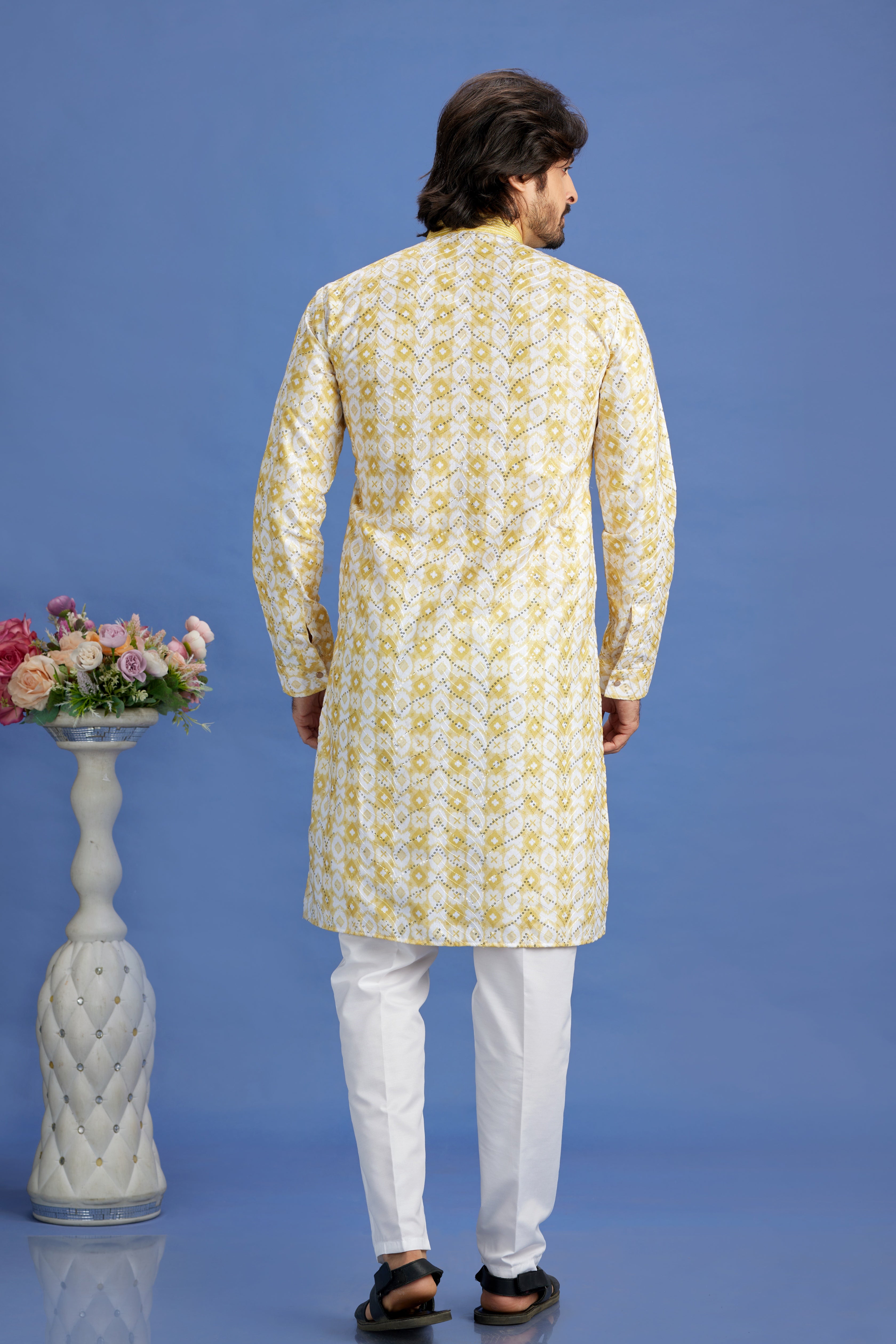 Cotton digital print kurta for men