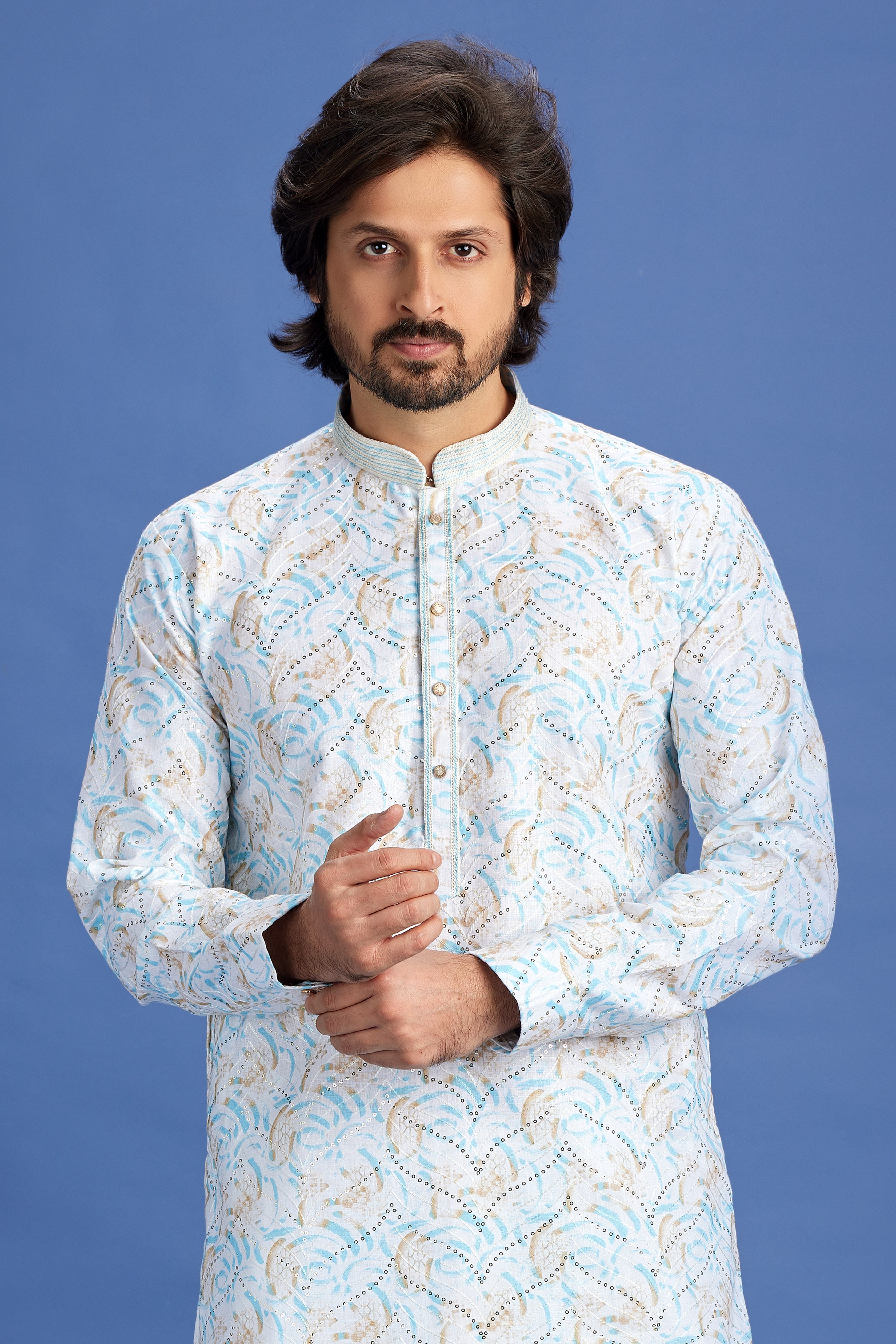 Pintux embroidery kurta set for men