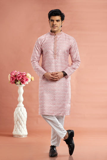 Baby pink kurta pajama for men