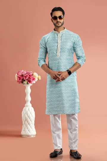 Sea green kurta pajama for men