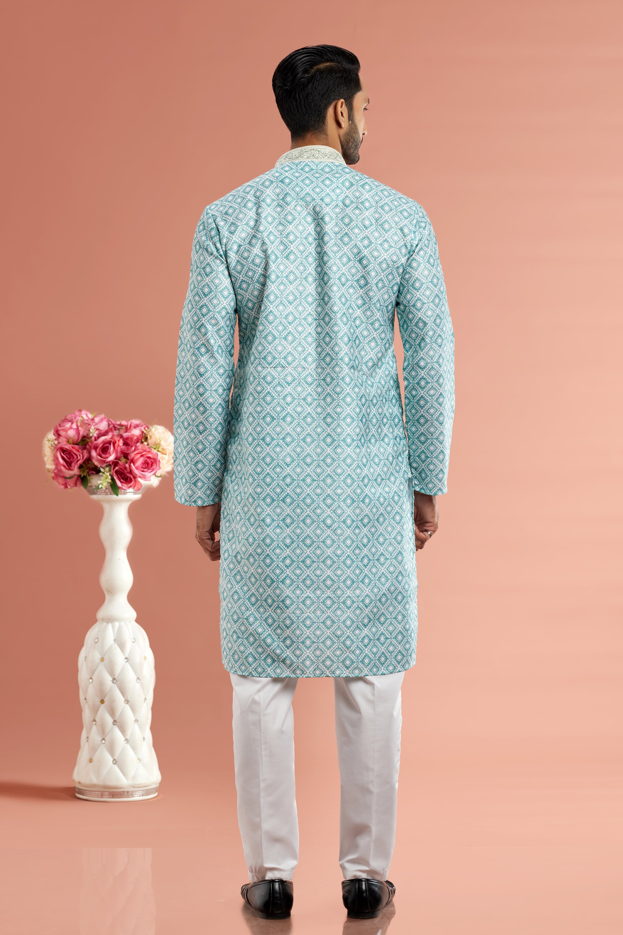 Back view of cotton kurta pajama