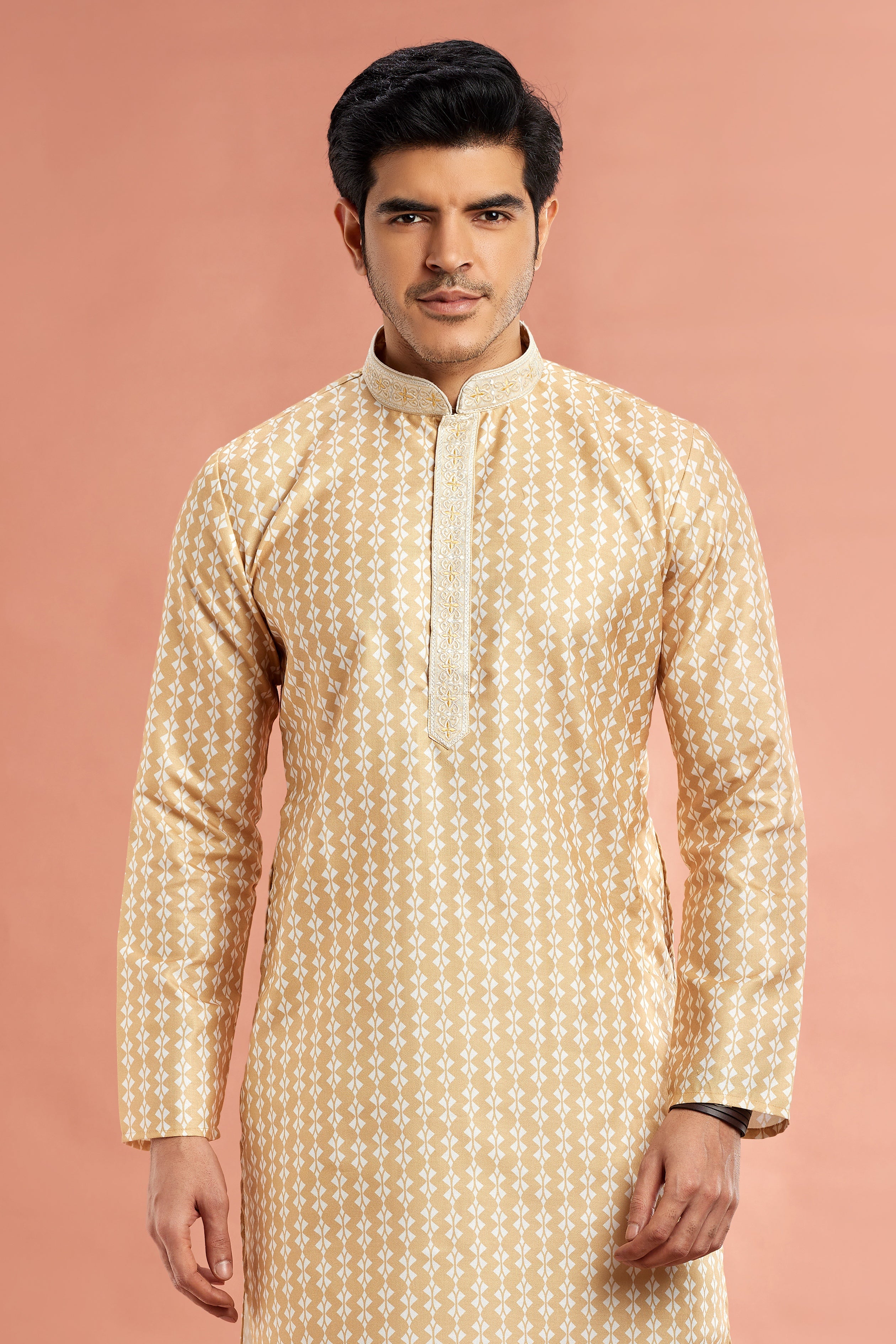 Men’s festive kurta in yellow