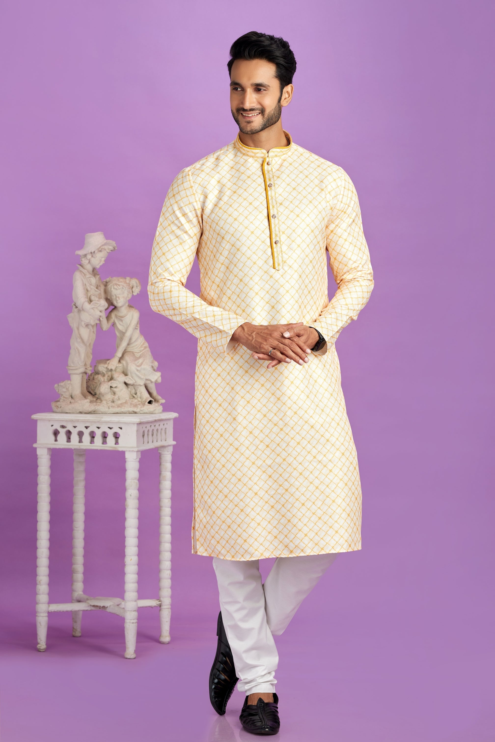 yellow kurta pajama men