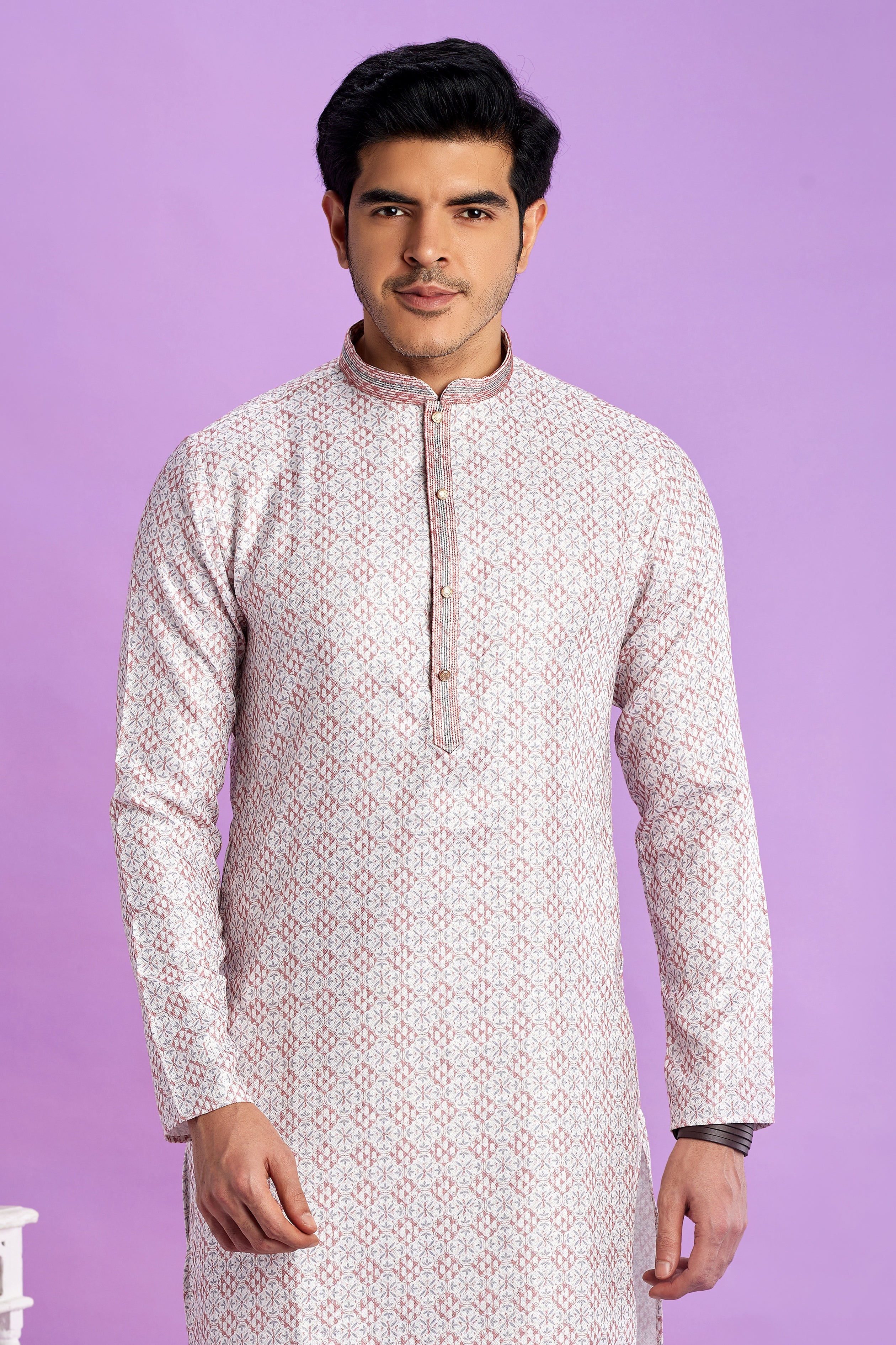 Men’s ethnic lilac kurta set