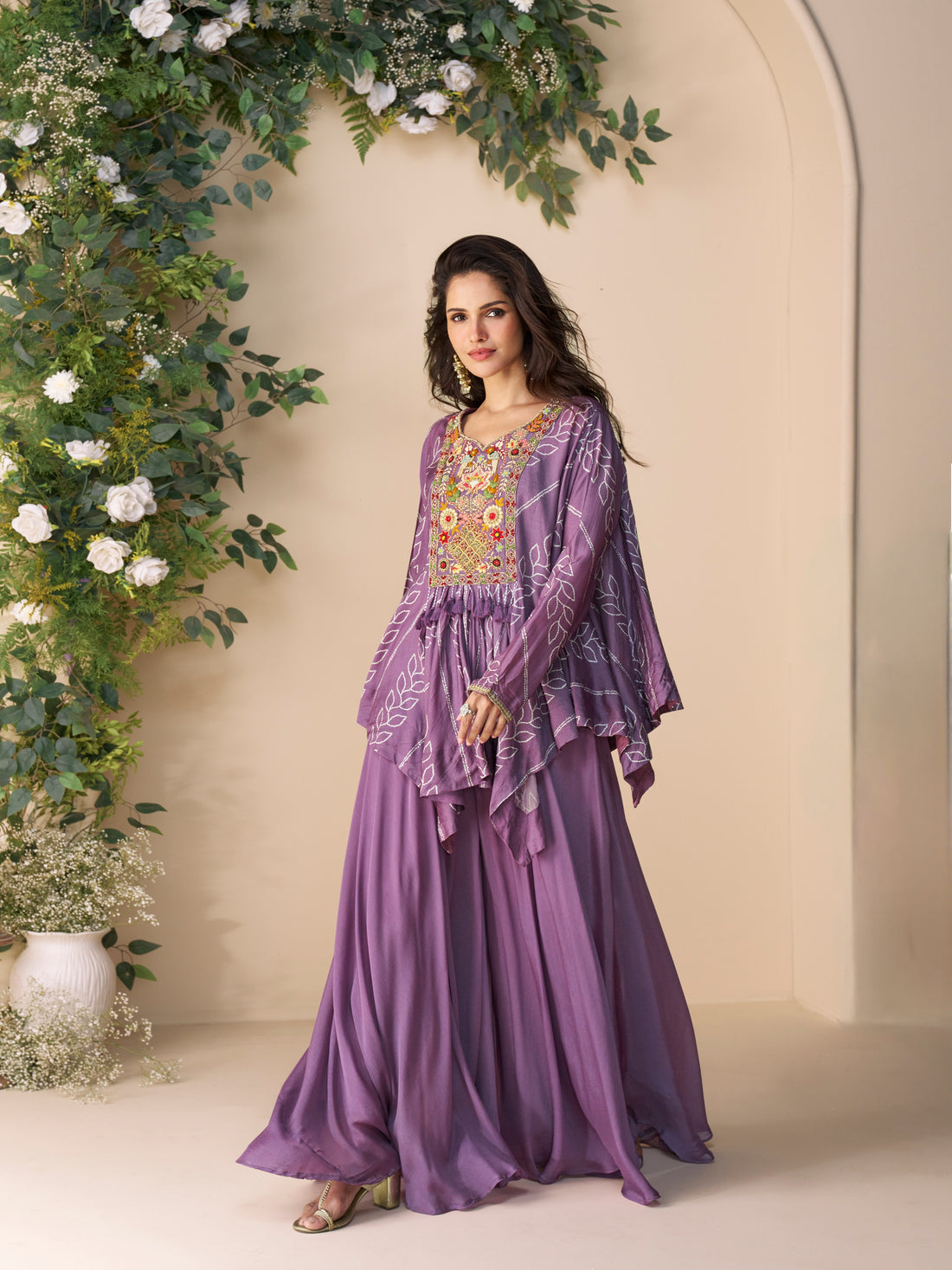 Elegant purple kurti for women party wear