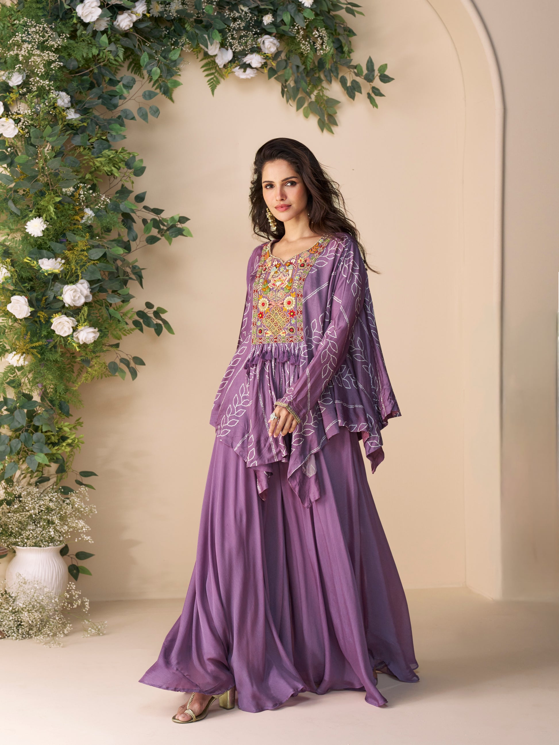 Elegant purple kurti for women party wear
