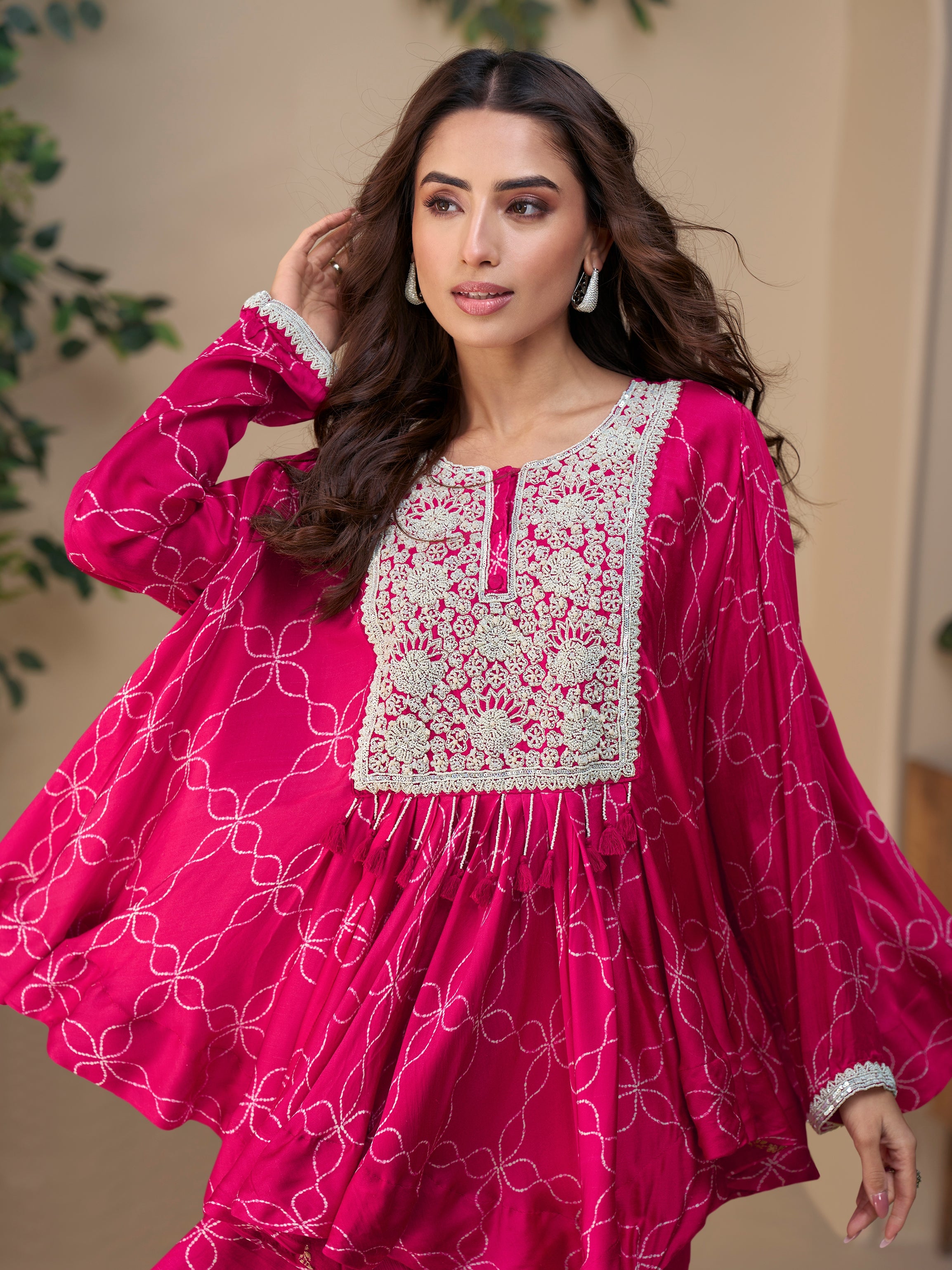 Latest pink kurti for girls party wear