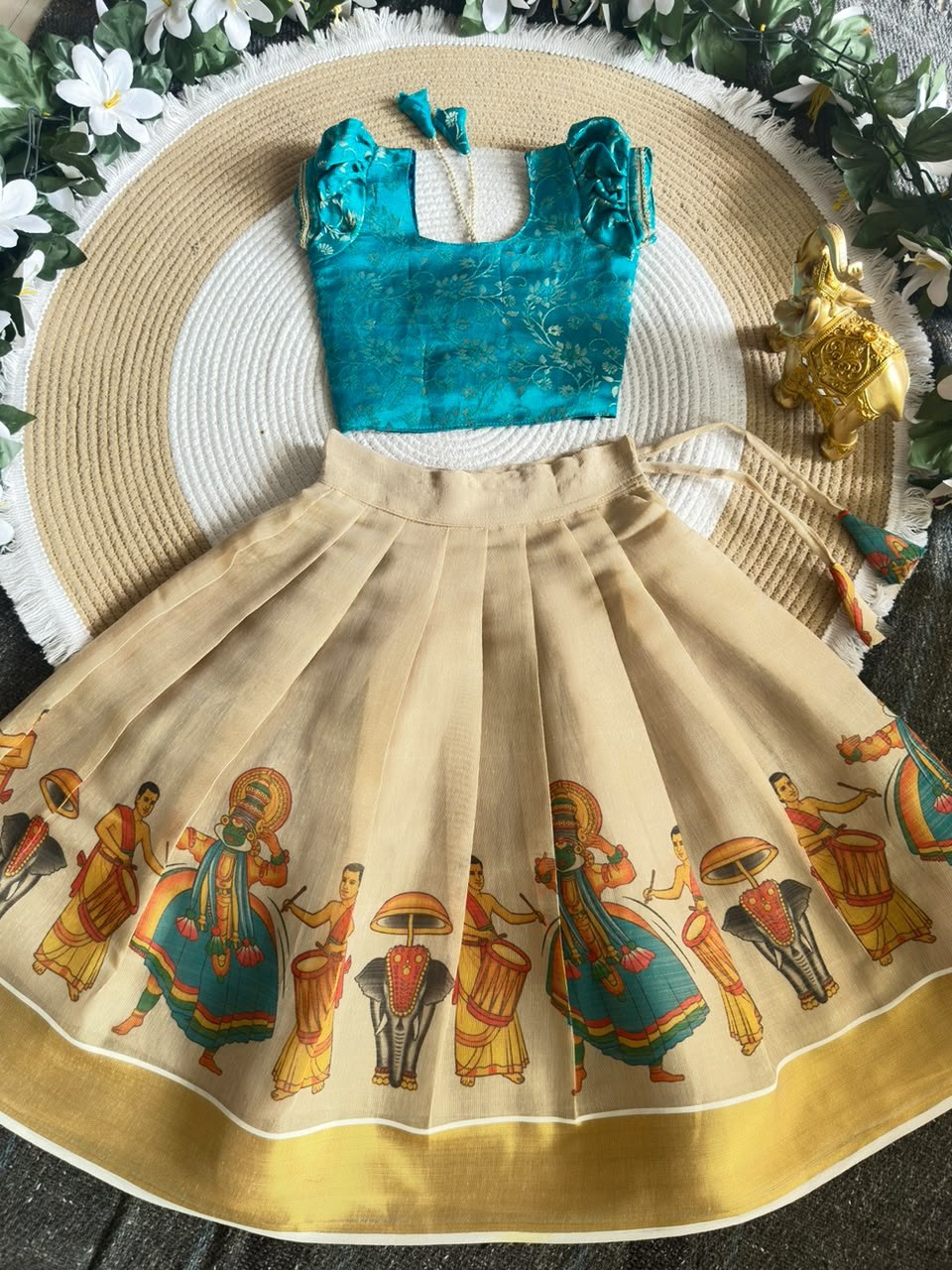 Onam Traditional Girls Lehenga Choli