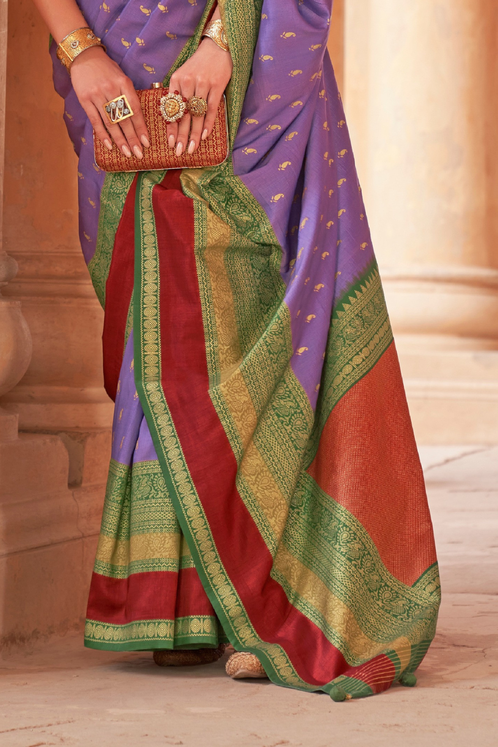 Lavender Patola Silk Traditional Woven Saree