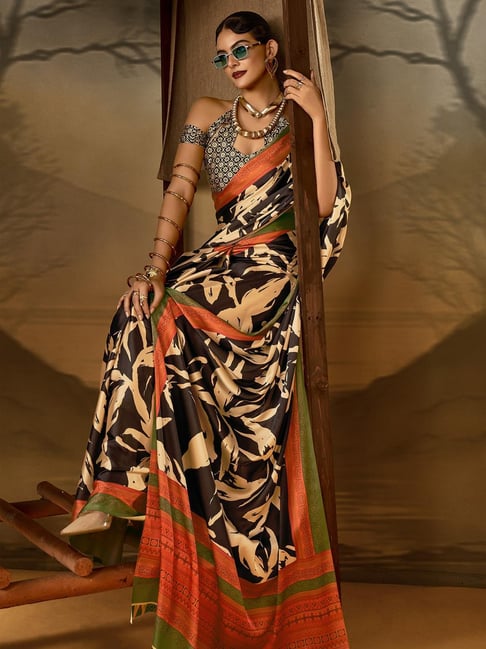 Leopard Pure Soft Crepe Satin Digital Printed Saree