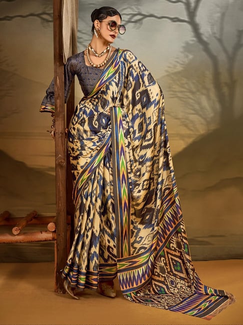 Leopard Pure Soft Crepe Satin Digital Printed Saree