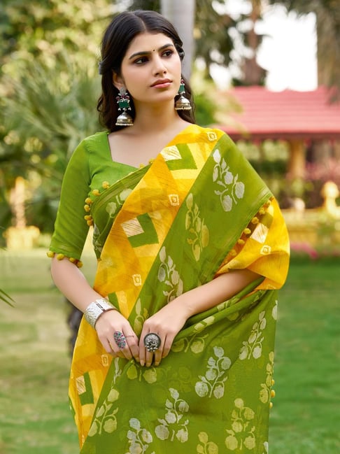 Yellow Pure Soft Mul Mul Cotton Pum Pum Cotton Saree Cotton saree Anant Tex Exports Pvt.Ltd..