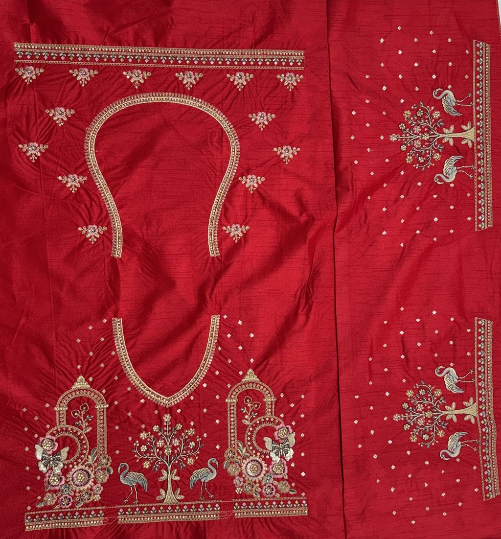 Red Pure Soft Silk Heavy Embroidery Work Bridal Lehenga