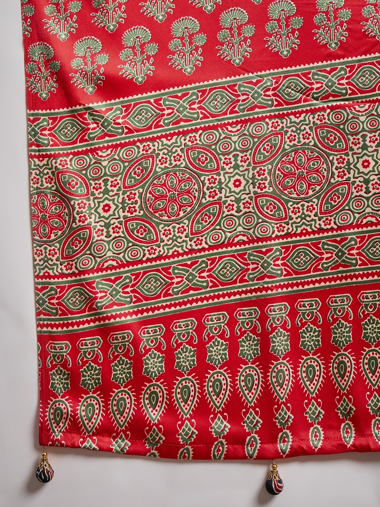 Purple Pure Semi Modal Silk Ajarkh Printed Saree
