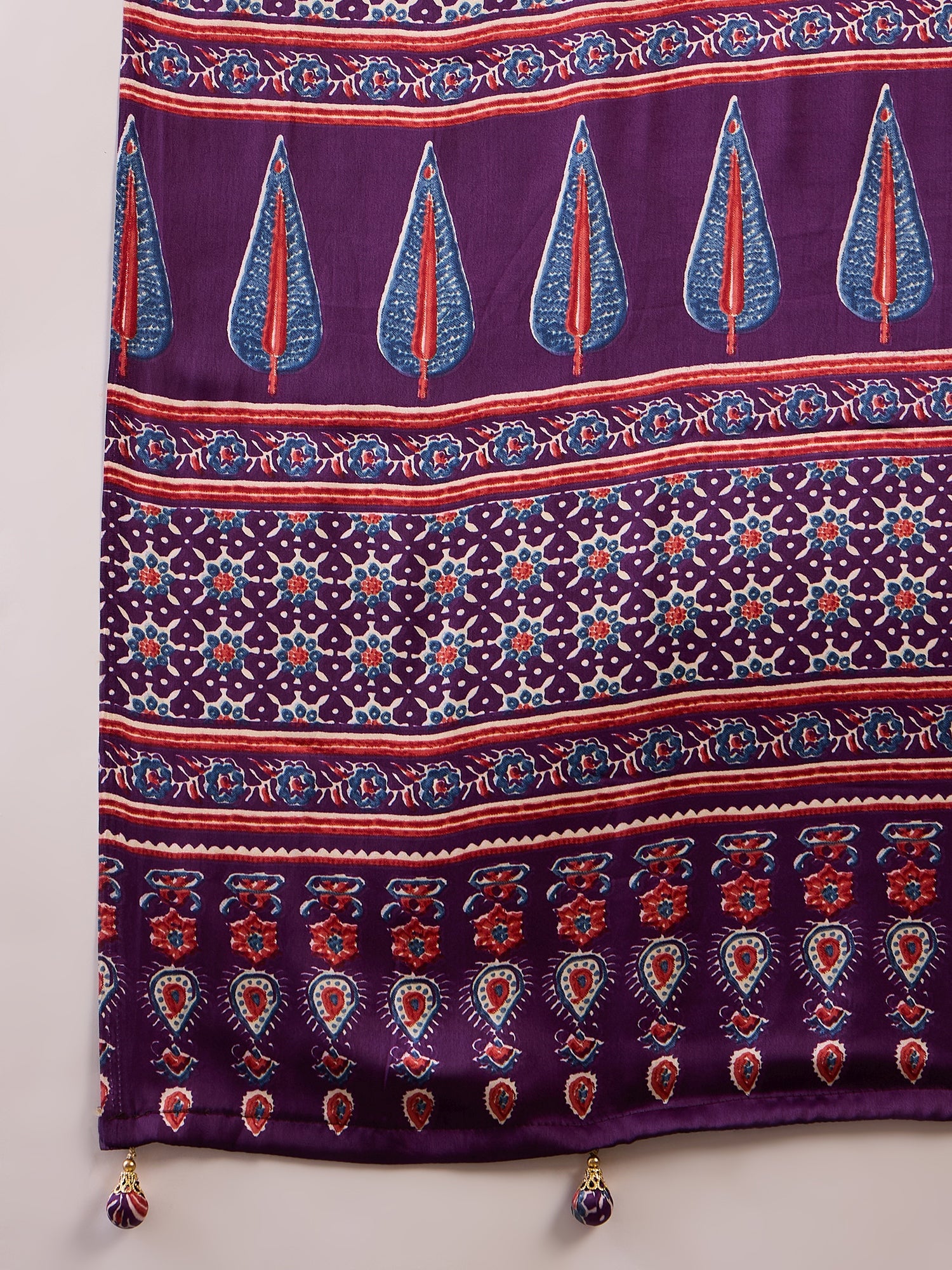 Purple Pure Semi Modal Silk Floral Printed Saree