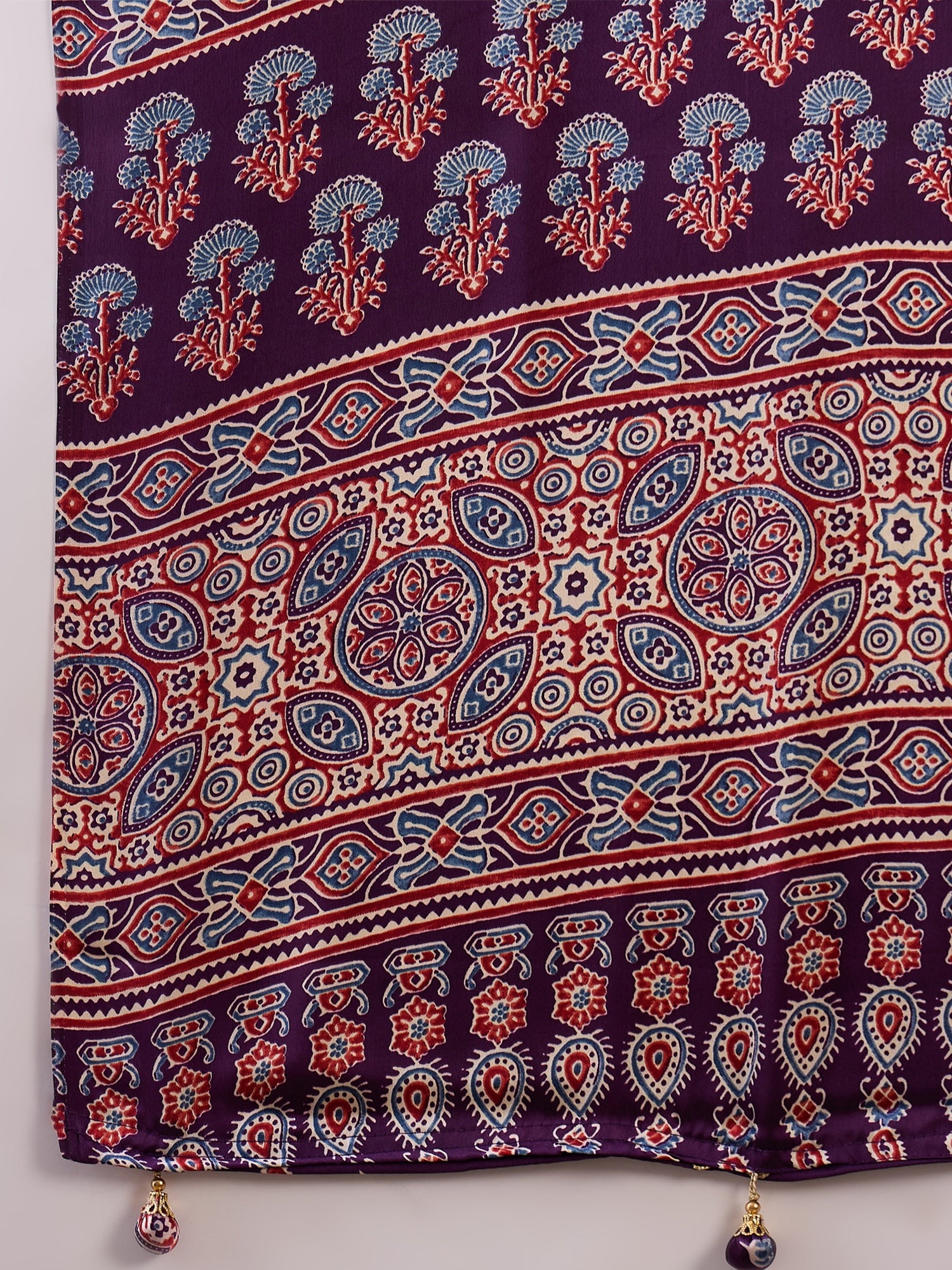 Purple Pure Semi Modal Silk Floral Printed Saree