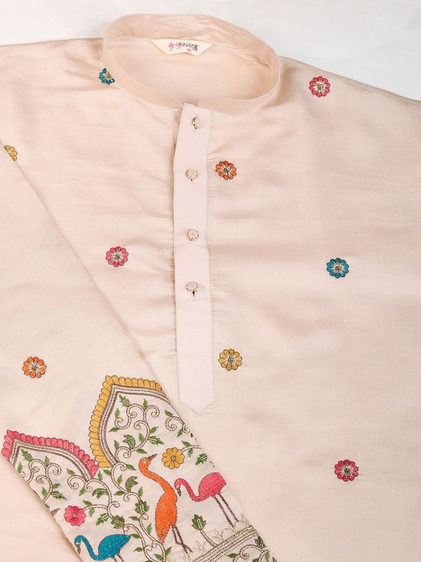 Ivery Colour Viscose Silk Heavy Thread Work Kurta Payjama