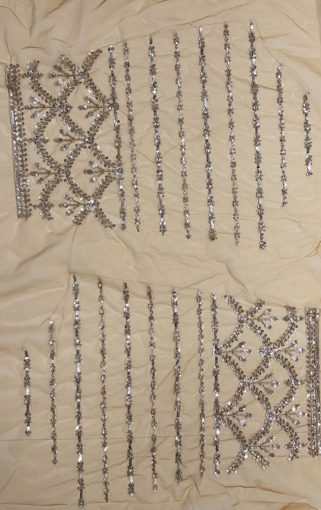 Rust Pure Heavy Net Motif Handwork Zari Sequins Work Bridal Lehenga Choli