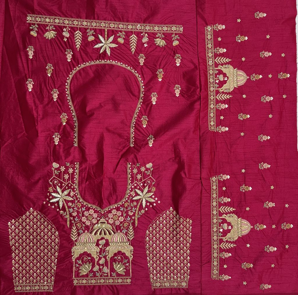 Rani Pink Pure Soft Silk Heavy Embroidery Work Bridal Lehenga