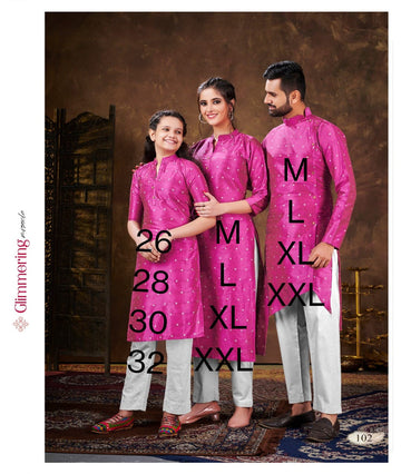 Family Combo Couple Dress Gents Ladies With Daughter Dress