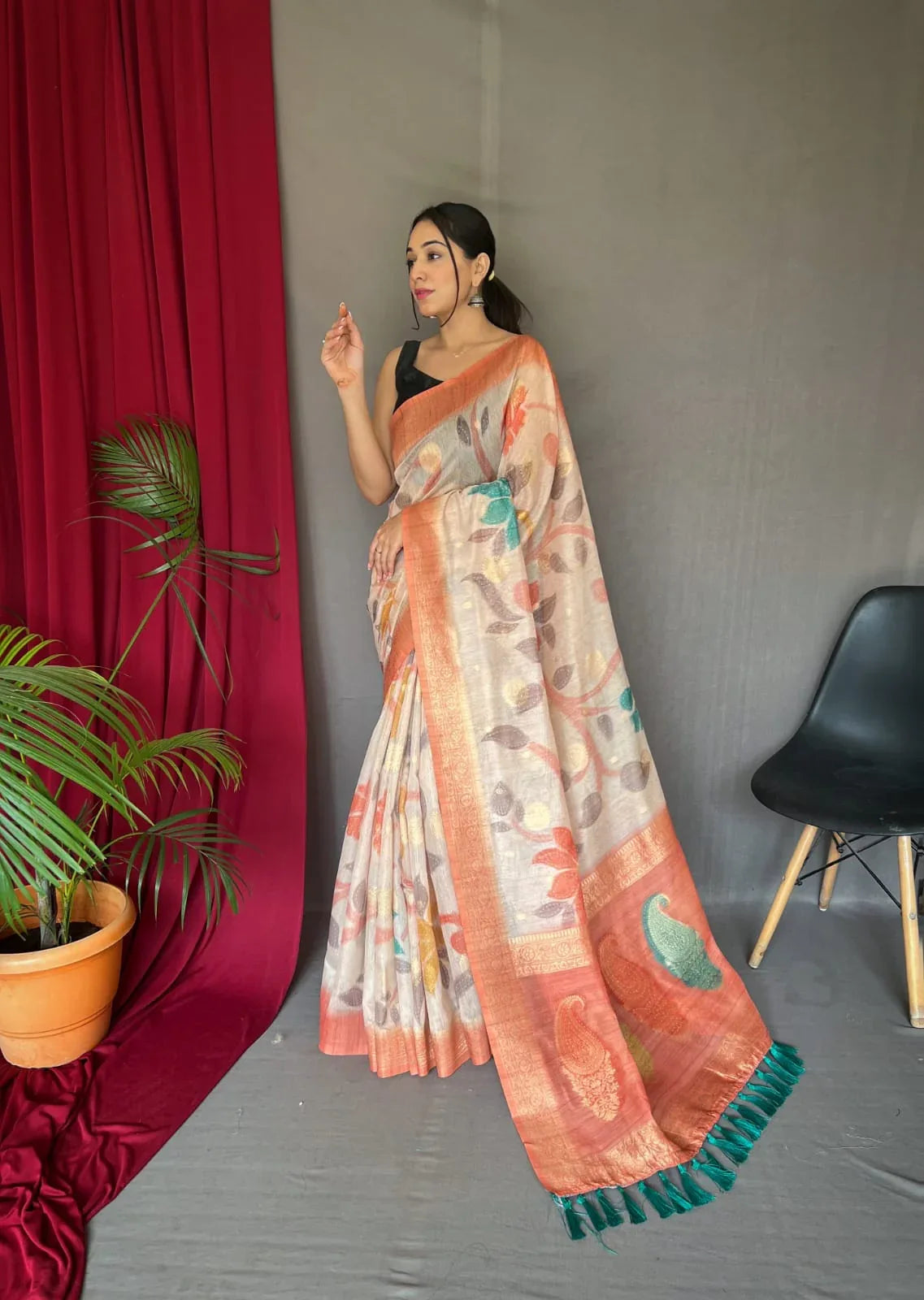 Vaibhavi Fancy Pure Kora Silk Saree - Anant Tex Exports Pvt.Ltd.