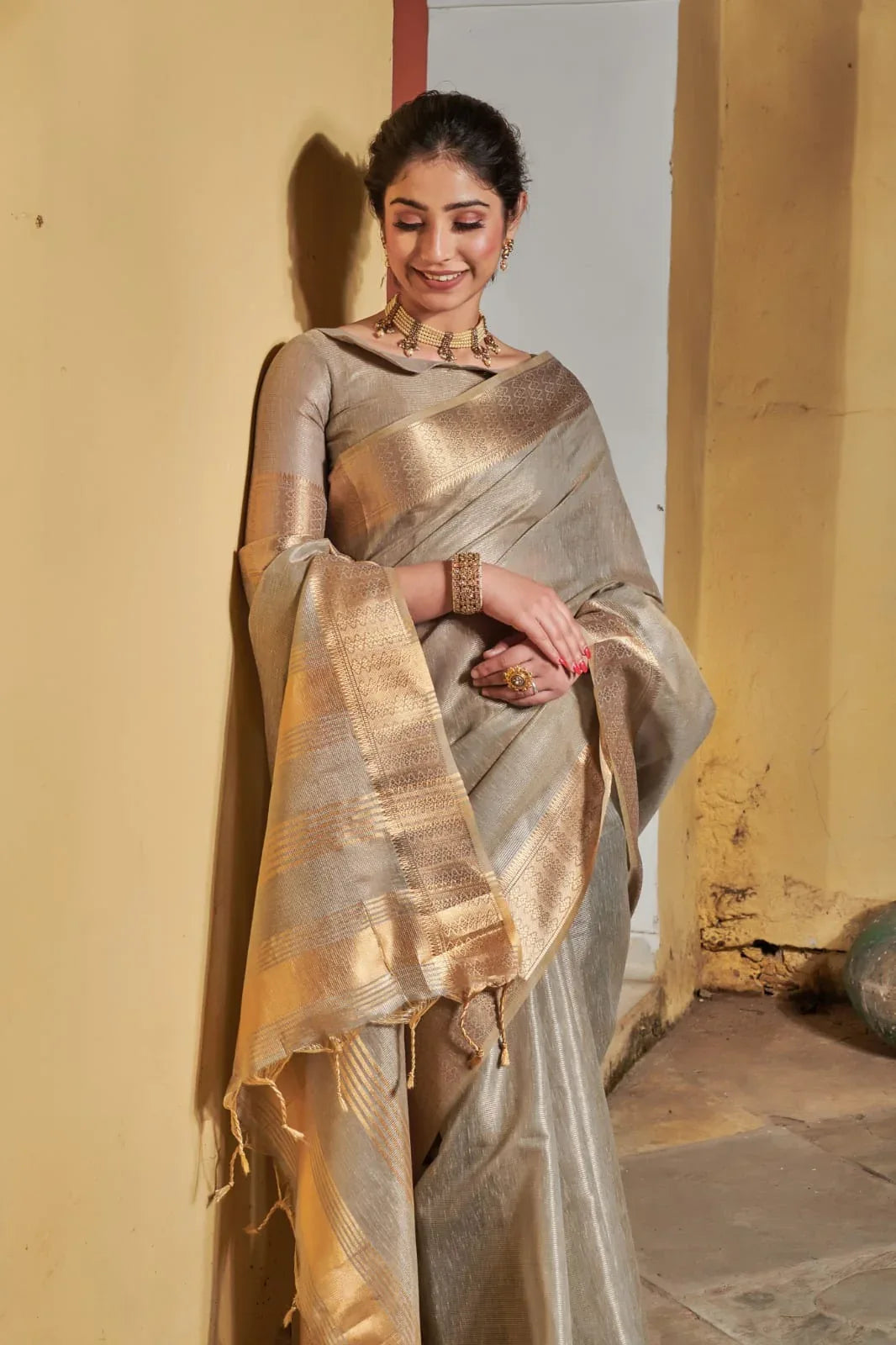 Fancy Wear Silk Weaving Saree - Anant Exports