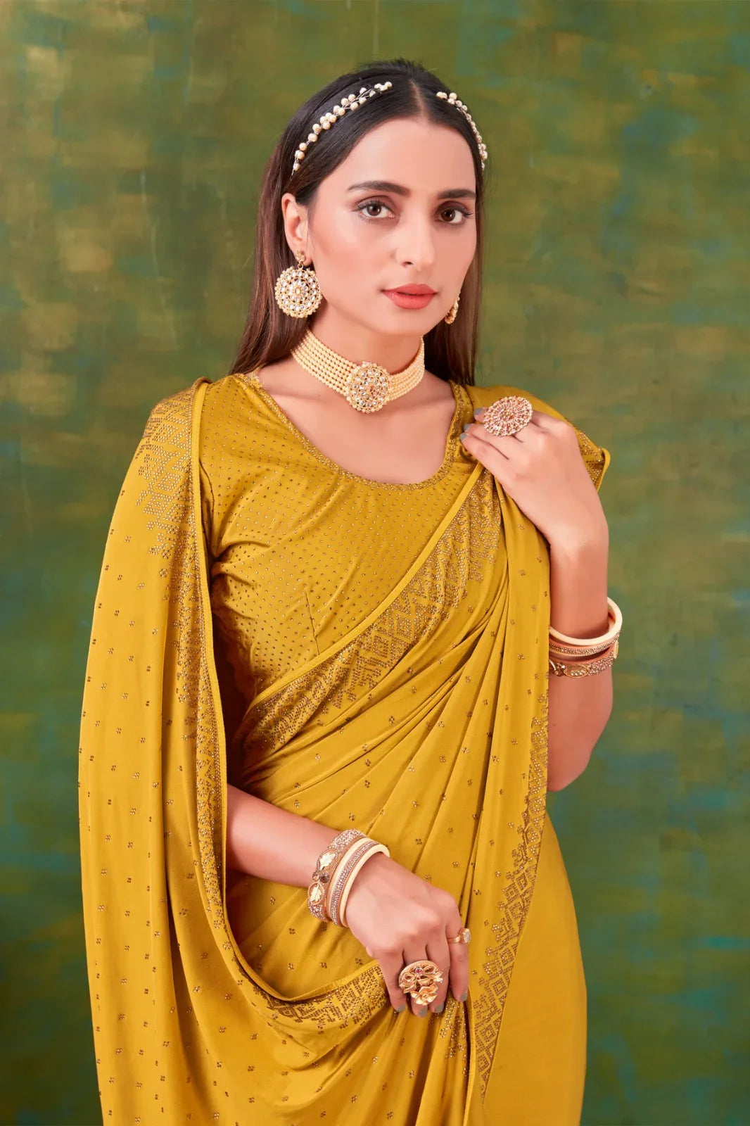 FANCY REGULAR WEAR SWAROVSKI SAREE - Anant Exports