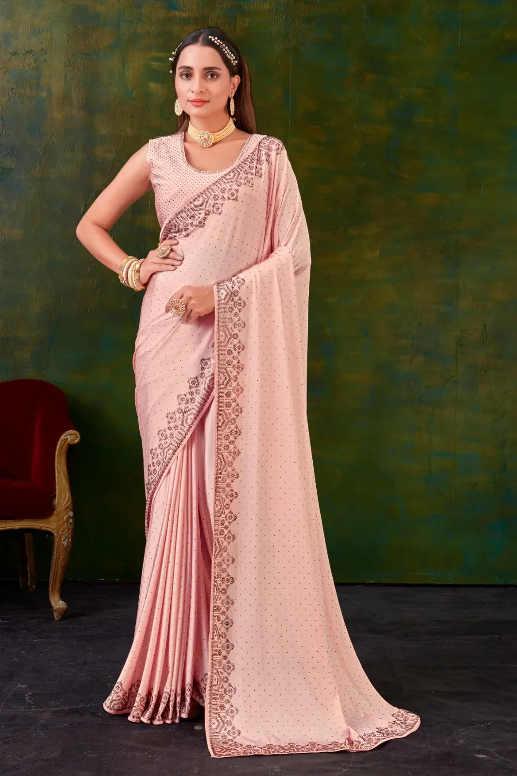 FANCY REGULAR WEAR SWAROVSKI SAREE - Anant Exports