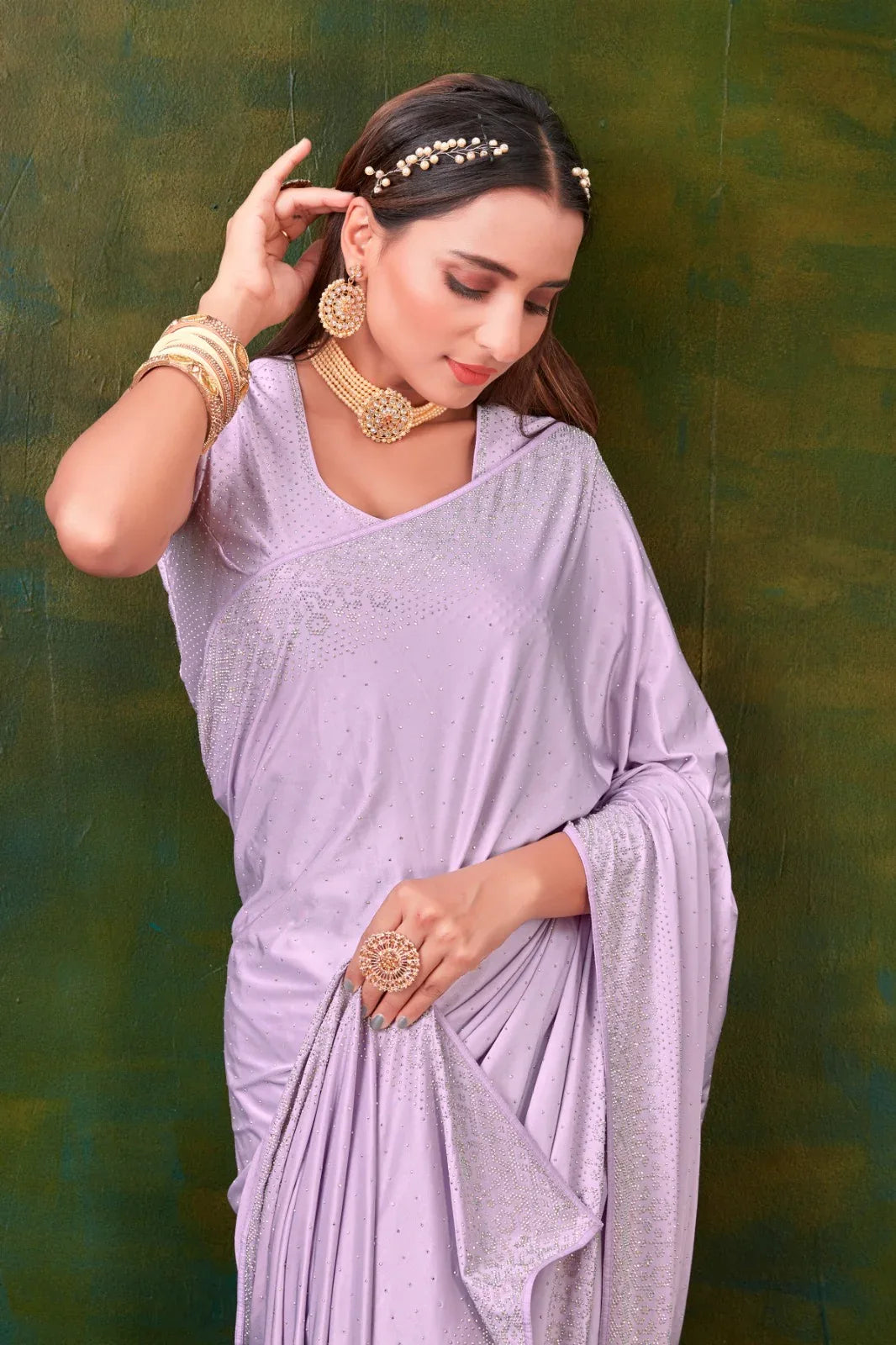 FANCY REGULAR WEAR SWAROVSKI SAREE - Anant Exports