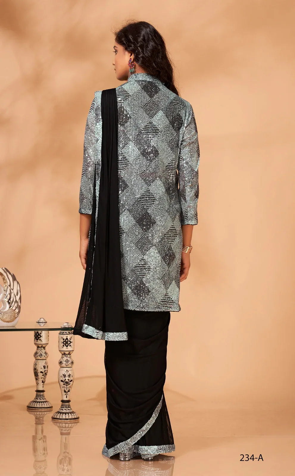 PARTY WEAR READYMADE SAREE D.NO 234-A - Anant Exports