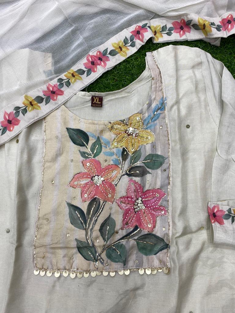 Beautiful Designer Party Wear Silk Salwar Suit - Anant Exports