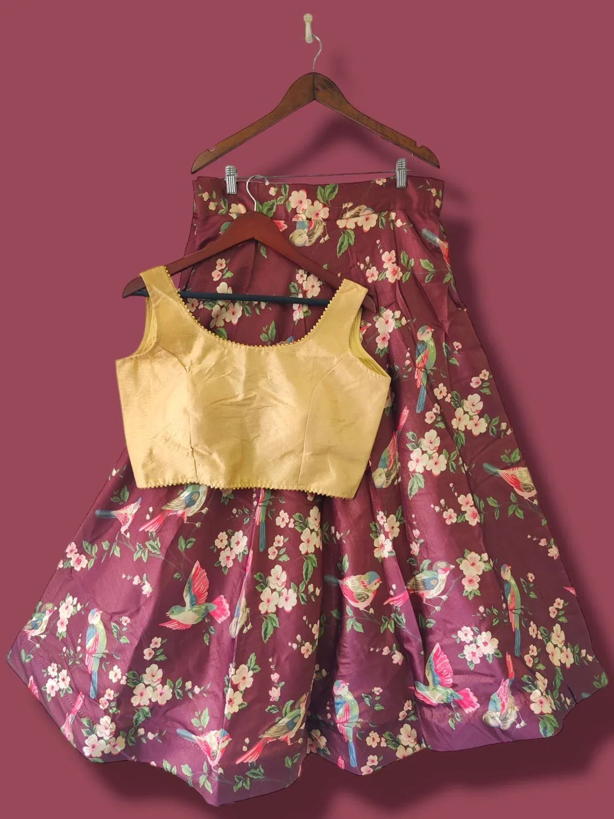 Traditional Aesthetic Floral Crop-Top Lehenga Choli - Anant Exports