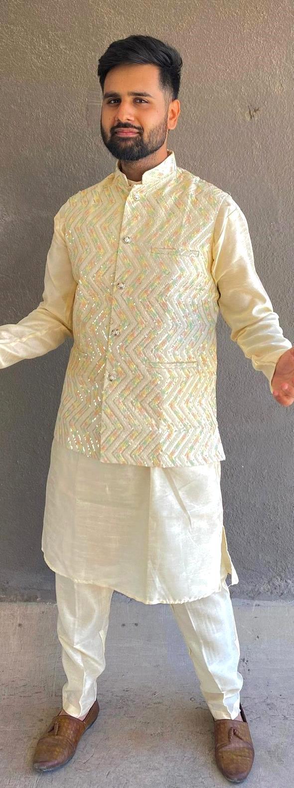 Manyavar Traditional Wear Kurta Pajama With Koti - Anant Exports